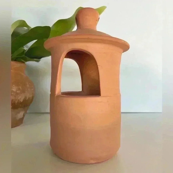 WILLIAMSBURG POTTERY Terracotta Lantern Hanging or Standing 7 1/4" Tall - Picture 3 of 13